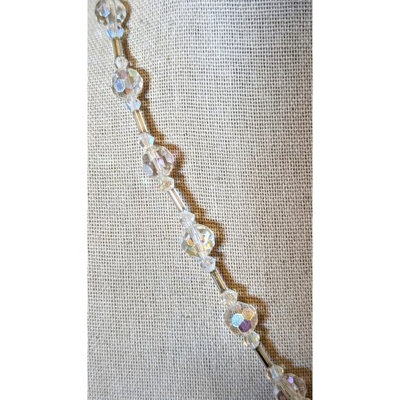 Faceted AB Crystal Bead Crystal Tube Bead Necklace - Picture 2 of 9